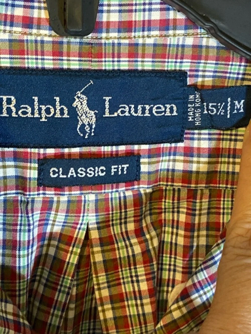 Ralph Lauren Men’s Plaid Button-Down Shirt in Red, Olive, Blue, and White